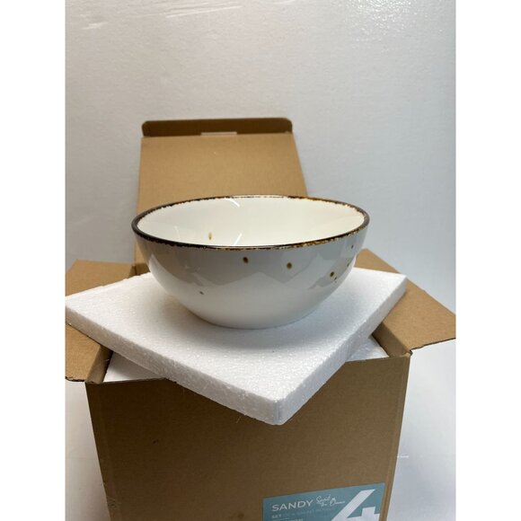 Set Of 4 Lazuro Sandy Porcelain Salad Bowls - Picture 1 of 6